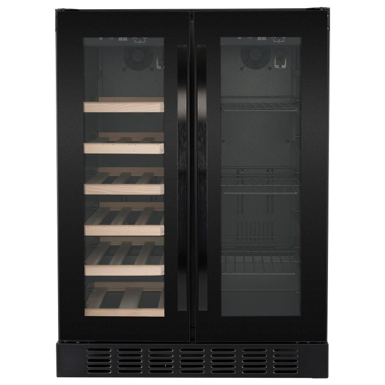 GRADE A2 - electriQ Dual Zone Wine and Drinks Cooler - Black Glass