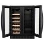 Refurbished electriQ eiQ60DDWINEBG Freestanding 34 Bottle Dual Zone Wine and Drinks Cooler Black Glass