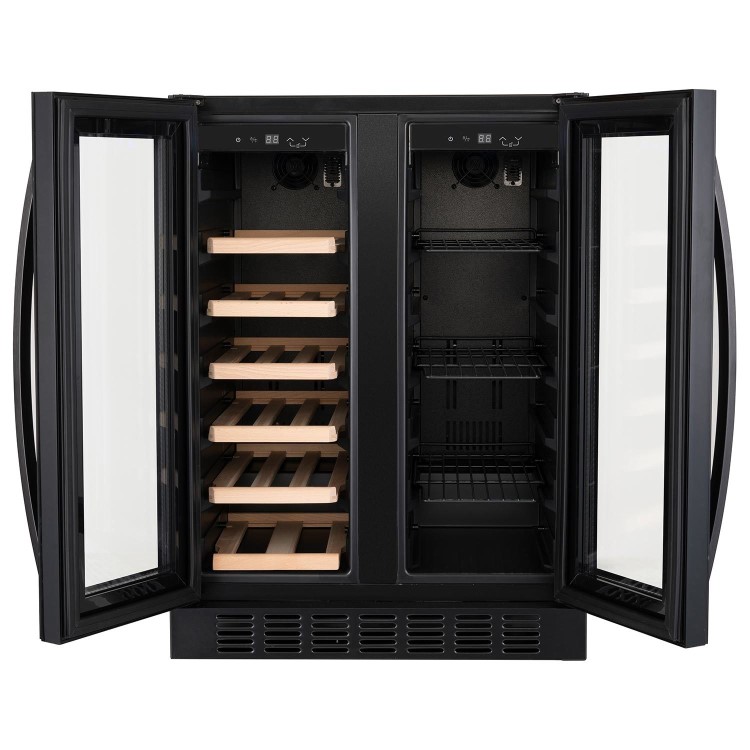 GRADE A2 - electriQ Dual Zone Wine and Drinks Cooler - Black Glass