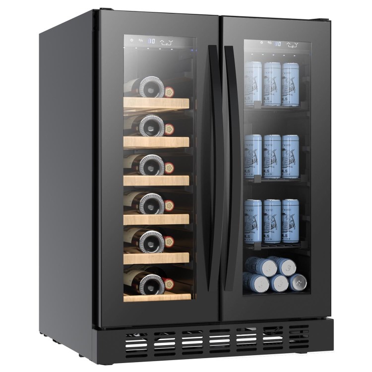 GRADE A2 - electriQ Dual Zone Wine and Drinks Cooler - Black Glass