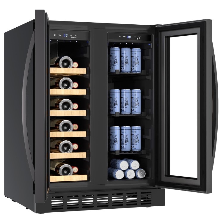 GRADE A2 - electriQ Dual Zone Wine and Drinks Cooler - Black Glass