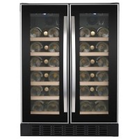 Refurbished electriQ eiQ60DDWINESS Freestanding 34 Bottle Dual Zone Wine Cooler Stainless Steel