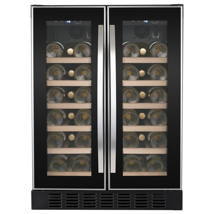 Refurbished electriQ eiQ60DDWINESS Freestanding 34 Bottle Dual Zone Wine Cooler Stainless Steel