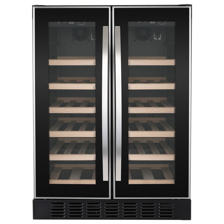 Refurbished electriQ eiQ60DDWINESS Freestanding 34 Bottle Dual Zone Wine Cooler Stainless Steel