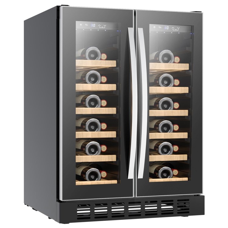 Refurbished electriQ eiQ60DDWINESS Freestanding 34 Bottle Dual Zone Wine Cooler Stainless Steel