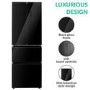 Refurbished electriQ eiQ60FDFF Freestanding 320 Litre Frost Free American Fridge Freezer Black Glass