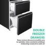 Refurbished electriQ eiQ60FDFF Freestanding 320 Litre Frost Free American Fridge Freezer Black Glass