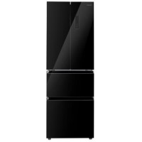 Refurbished electriQ eiQ60FDFF Freestanding 320 Litre Frost Free American Fridge Freezer Black Glass
