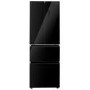 Refurbished electriQ eiQ60FDFF Freestanding 320 Litre Frost Free American Fridge Freezer Black Glass