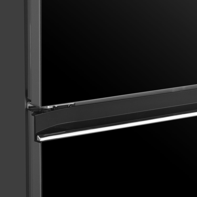 Refurbished electriQ eiQ60FDFF Freestanding 320 Litre Frost Free American Fridge Freezer Black Glass