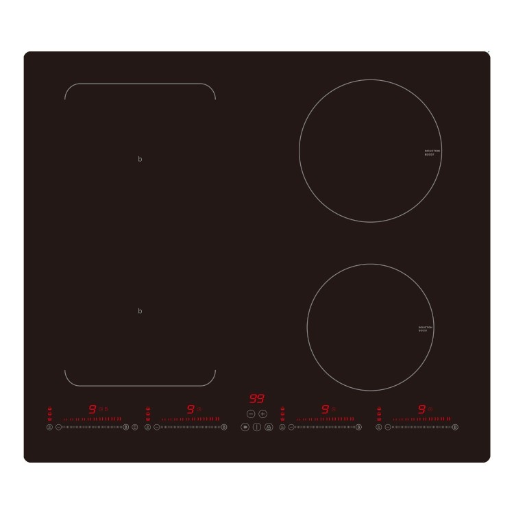 electriQ 60cm Induction Hob with Flex Zone - Black