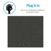 electriQ 60cm 4 Zone Plug In Induction Hob - Grey - includes Induction Pans