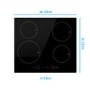 electriQ 60cm 4 Zone 13amp Plug In Induction Hob
