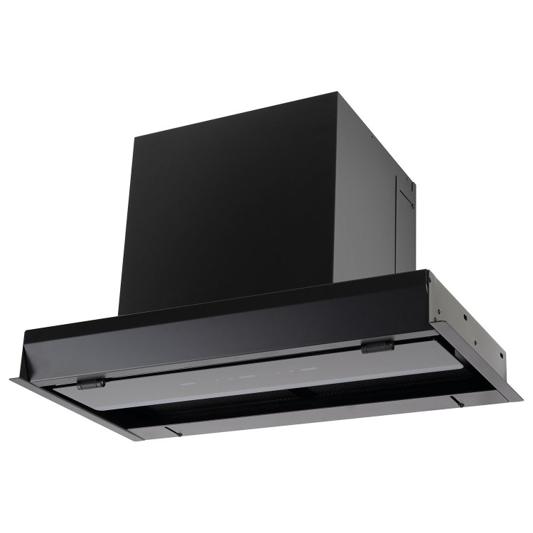 Refurbished electriQ eiQ60INTOUCHBL 60cm Integrated Cooker Hood with Gesture Control Black
