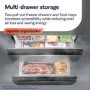 GRADE A1 - electriQ 401 Litre 60/40 Freestanding Fridge Freezer – Stainless Steel