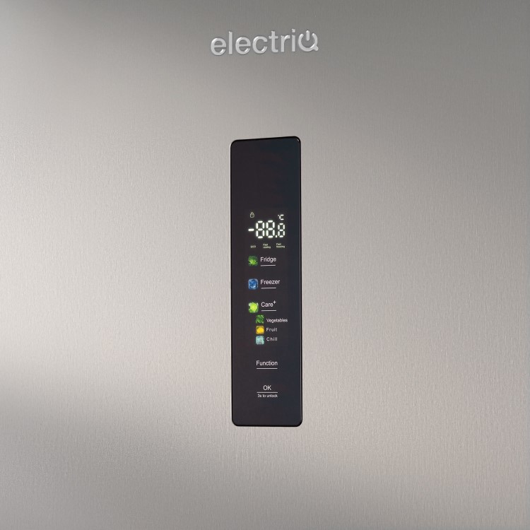 electriQ 401 Litre 60/40 Freestanding Fridge Freezer – Stainless Steel