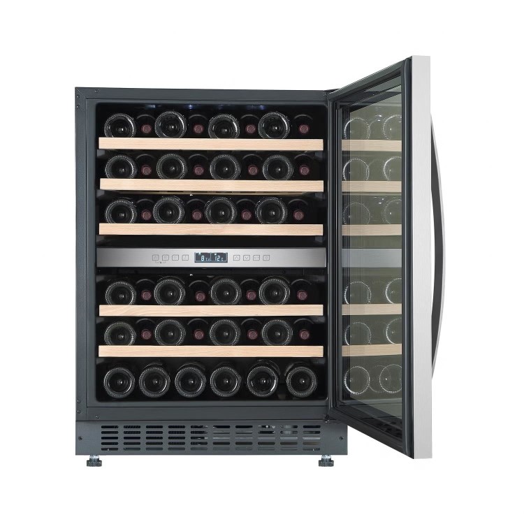 Refurbished electriQ eiQ60WINESS Freestanding 46 Bottle Full Range Dual Zone Wine Cooler Stainless Steel