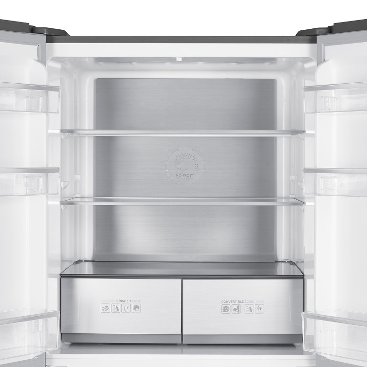 Refurbished electriQ eiQ804DFF 466 Litre Frost Free American Fridge Freezer Stainless Steel
