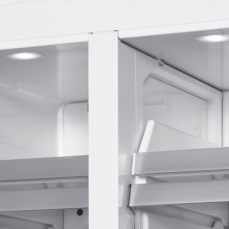 electriQ 466 Litre Four Door American Fridge Freezer - Stainless Steel