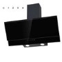 Refurbished electriQ eiQ80ANBEBK 80cm Angled Cooker Hood Black Glass