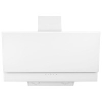 electriQ 80cm Angled Cooker Hood - White Glass 