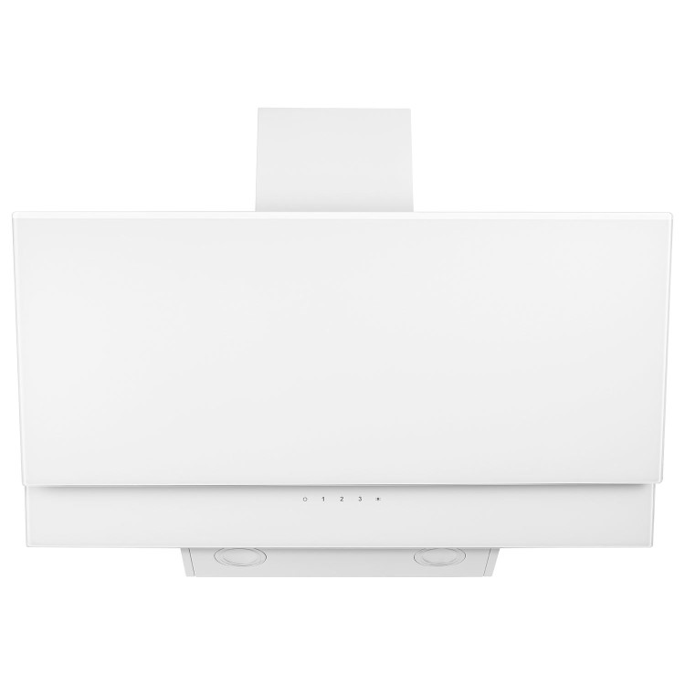 electriQ 80cm Angled Cooker Hood - White Glass
