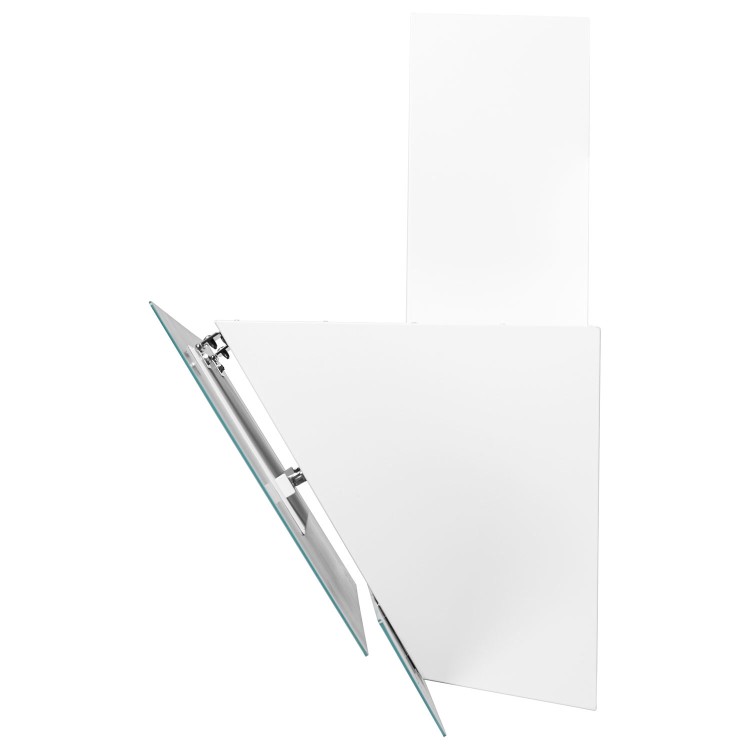electriQ 80cm Angled Cooker Hood - White Glass 