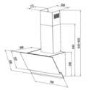 electriQ 80cm Angled Cooker Hood - White Glass 