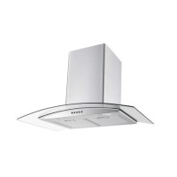 Refurbished electriQ eiQ80CURVSCTM 75cm Curved Glass Chimney Cooker Hood Stainless Steel