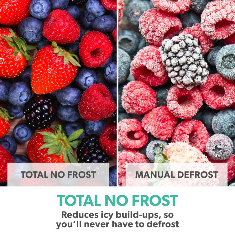 Refurbished electriQ eiQ84SBSFF 430 Litre Frost Free American Fridge Freezer Silver