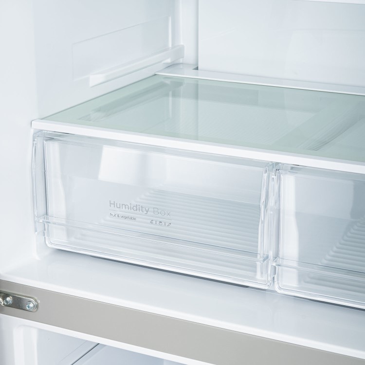 Refurbished electriQ 415 Litre Four Door American Fridge Freezer with Water Dispenser - Stainless Steel