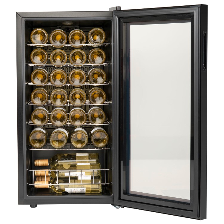 Refurbished electriQ 28 Bottle Capacity Freestanding Wine Cooler -  Black