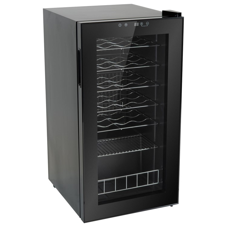 GRADE A2 - electriQ 28 Bottle Capacity Freestanding Wine Cooler -  Black