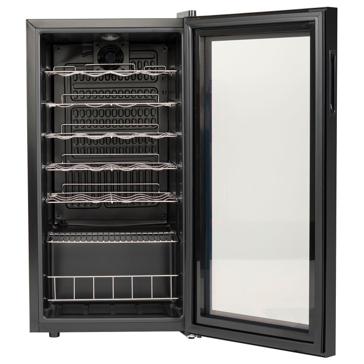 GRADE A2 - electriQ 28 Bottle Capacity Freestanding Wine Cooler -  Black