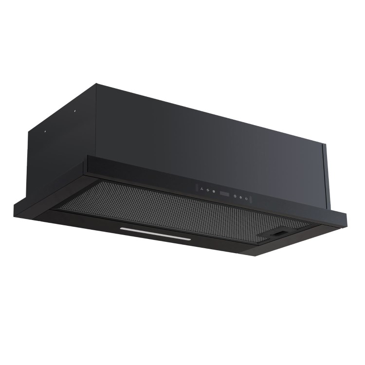 Refurbished electriQ eiQ90CANTABL 90cm Telescopic Cooker Hood with Auto Opening Black