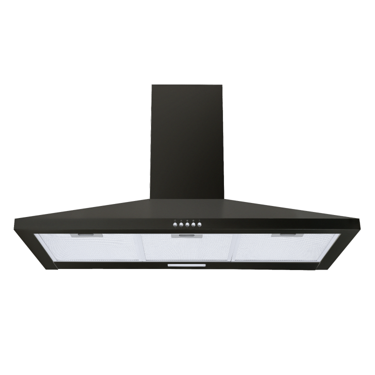 Refurbished electriQ eiQ90CHIMBLv2 90cm Traditional Chimney Cooker Hood Black