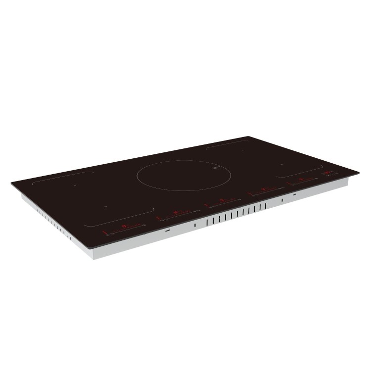 electriQ 90cm Induction Hob with 2 Flex Zones - Black