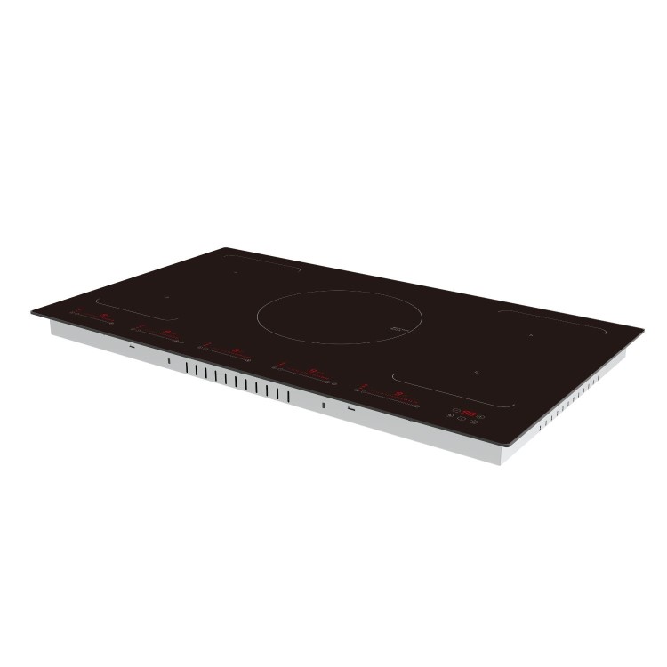 electriQ 90cm Induction Hob with 2 Flex Zones - Black