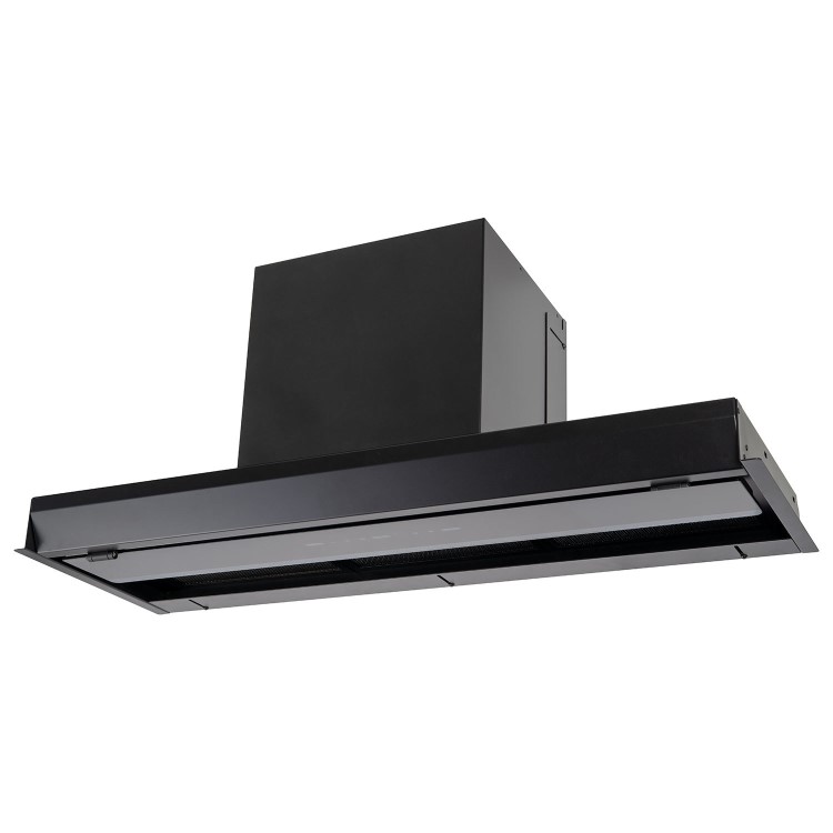 Refurbished electriQ eiQ90INTOUCHBL 90cm Integrated Cooker Hood with Gesture Control Black