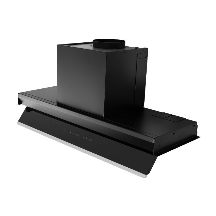 Refurbished electriQ eiQ90INTOUCHBL 90cm Integrated Cooker Hood with Gesture Control Black