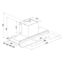 electriQ 90cm Integrated Cooker Hood with Gesture Control - Black