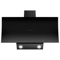 electriQ 90cm Curved Angled Hood with Touch Control - Black - A+ for energy