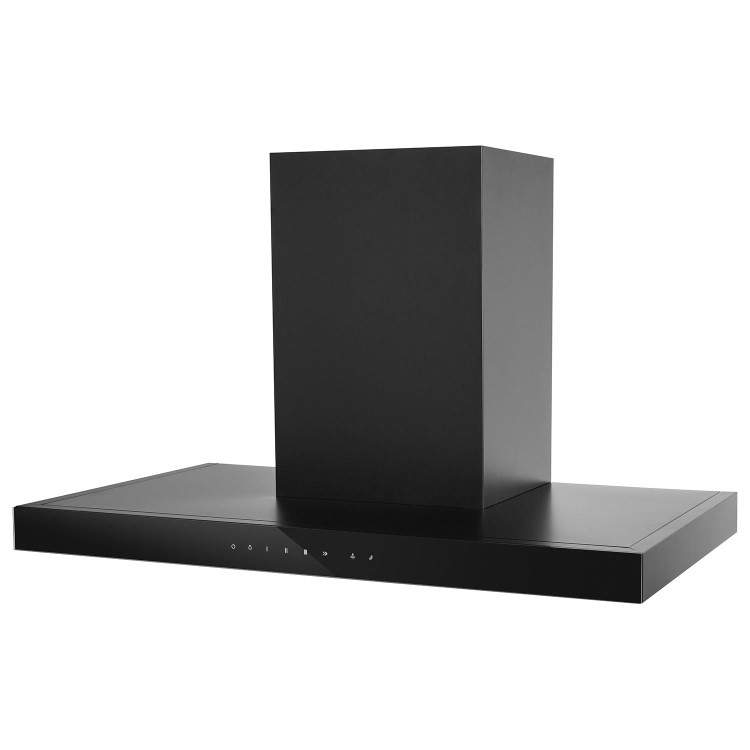 Refurbished electriQ eiQ90TOUCHSLIMBKHE 90cm Slimline Chimney Hood with Hob to Hood Connection Black