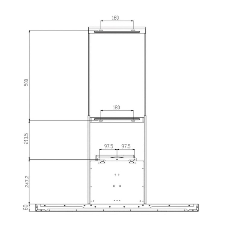 Refurbished electriQ eiQ90TOUCHSLIMBKHE 90cm Slimline Chimney Hood with Hob to Hood Connection Black