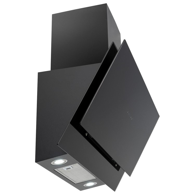 electriQ 90cm Angled Cooker Hood with Gesture Control - Black
