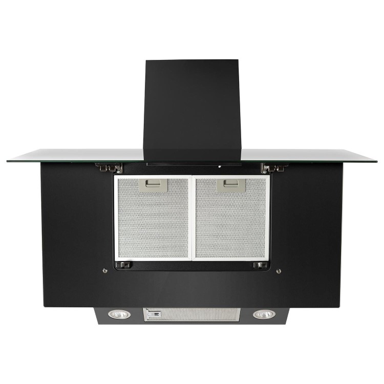 electriQ 90cm Angled Cooker Hood with Gesture Control - Black