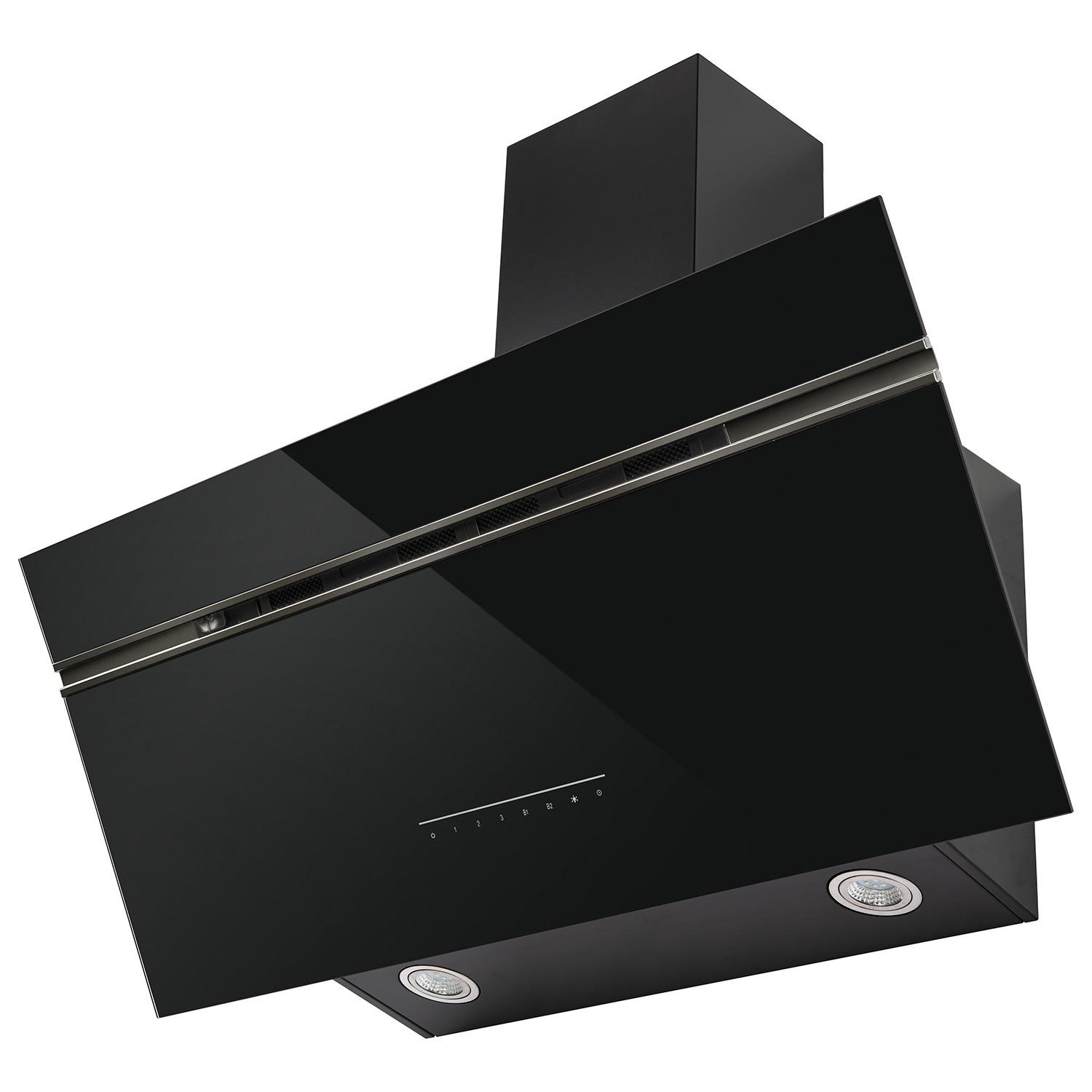 electriQ 90cm Super Silent Angled Cooker Hood Black eiQAN90BSSHE