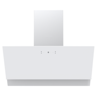electriQ 90cm Touch & Gesture Control Angled Chimney Cooker Hood - White