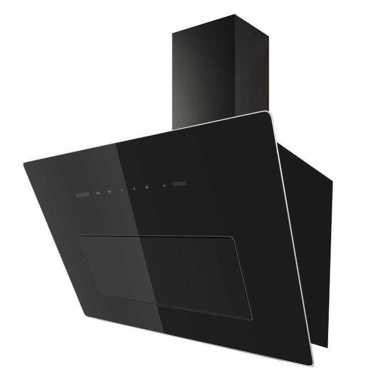 electriQ 60cm Angled Chimney Cooker Hood - Black