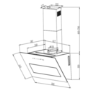 electriQ 60cm Angled Hood with Hob to Hood Connection - Black
